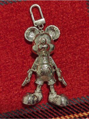 Disney X BaubleBar Silver Mickey Mouse Keychain Charm Pendant Collectible Gift